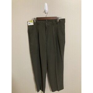 Caribbean Men’s Corded Pants 32/34 Grey Relaxed 2 Pleat Textured 70% Silk New